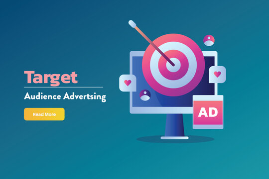 Targeting audience through social media advertising campaign, Social media sponsored ad reaching targeted audience.