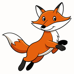 Dynamic Fox Jump Vector Art