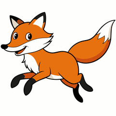 Obraz premium Dynamic Fox Jump Vector Art