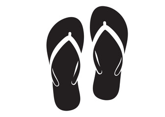 flip flop logo silhouette vector, sandal logo icon silhouette, flip flop logo clip art silhouette icon design vector illustration, black and white flip flops icon logo silhouette on white background 
