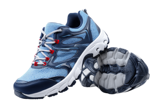 Indoor display of running shoes