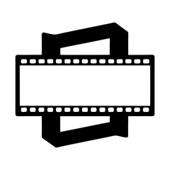 Film Strip and Frame: A minimalistic design showcases a classic film strip incorporated into a geometric frame. A perfect representation of visual storytelling and cinematic expression. 