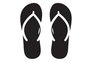 flip flop logo silhouette vector, sandal logo icon silhouette, flip flop logo clip art silhouette icon design vector illustration, black and white flip flops icon logo silhouette on white background 