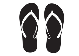 flip flop logo silhouette vector, sandal logo icon silhouette, flip flop logo clip art silhouette icon design vector illustration, black and white flip flops icon logo silhouette on white background 