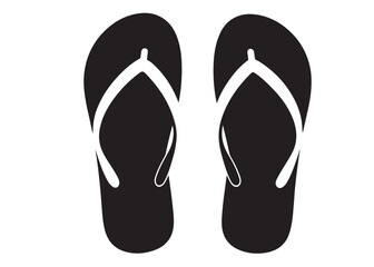 flip flop logo silhouette vector, sandal logo icon silhouette, flip flop logo clip art silhouette icon design vector illustration, black and white flip flops icon logo silhouette on white background 