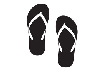 flip flop logo silhouette vector, sandal logo icon silhouette, flip flop logo clip art silhouette icon design vector illustration, black and white flip flops icon logo silhouette on white background 