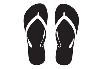 flip flop logo silhouette vector, sandal logo icon silhouette, flip flop logo clip art silhouette icon design vector illustration, black and white flip flops icon logo silhouette on white background 