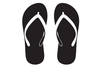 flip flop logo silhouette vector, sandal logo icon silhouette, flip flop logo clip art silhouette icon design vector illustration, black and white flip flops icon logo silhouette on white background 