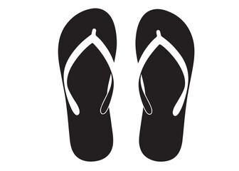 flip flop logo silhouette vector, sandal logo icon silhouette, flip flop logo clip art silhouette icon design vector illustration, black and white flip flops icon logo silhouette on white background 