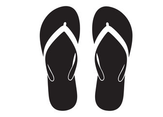 flip flop logo silhouette vector, sandal logo icon silhouette, flip flop logo clip art silhouette icon design vector illustration, black and white flip flops icon logo silhouette on white background 