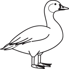 Naklejka premium Elegant Goose Line Art Illustration Simple Vector Drawing of a Waterfowl Bird for Design