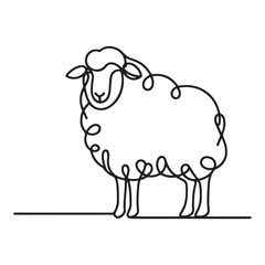 Minimalist Sheep Outline Vector Illustration for Farm or Animal Lovers