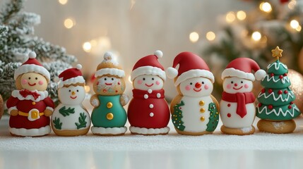 Set watercolor elements with Gingerbread cookies,Cup cocoa and sweets,cookies,sweet holiday card,Christmas menu,season greeting,xmas and New Year sweet composition,space for text.