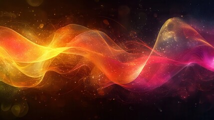Abstract, vibrant, flowing energy waves