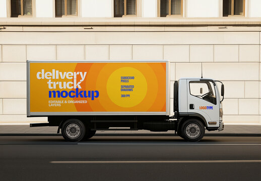 Delivery Truck Mockup for Vehicle Branding and Fleet Design