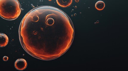 Naklejka premium Several Glowing Spheres Float Against A Dark Background Beautifully