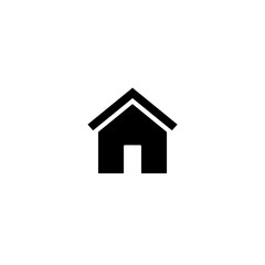 Black house icon in simple flat design  