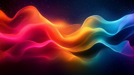 Abstract vibrant waves of colorful energy