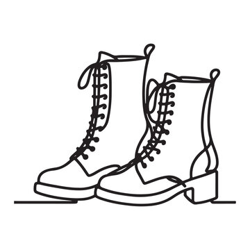 black line art combat boots clip art preview