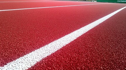Red tennis court lines