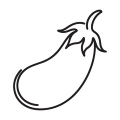 Fresh and Healthy Eggplant Vegetable Line Art Illustration Design