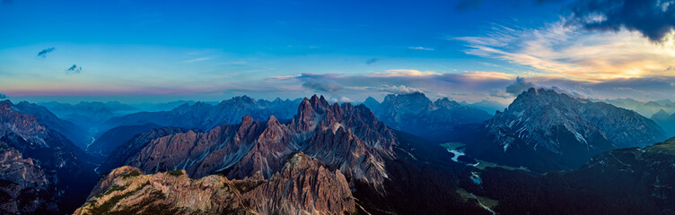 Panorama National Nature Park Tre Cime In the Dolomites Alps. Beautiful nature of Italy.