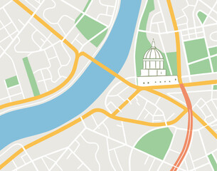 City map. GPS. Vector illustration