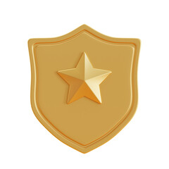 Gold Shield with Star Badge
