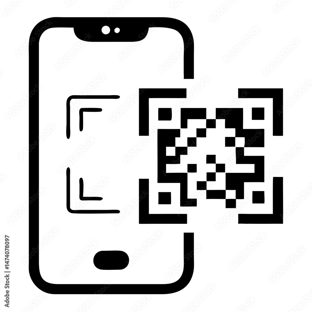 Aufkleber vector illustration of a black qr code design with transparency for payment services