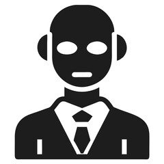 Simple black silhouette of a robo advisor depicting financial guidance