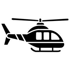 Transparent Background Rescue Helicopter Icon Silhouette for Graphic Design