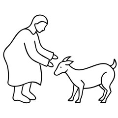 Black silhouette depicting a traditional eid ul adha scene with muslim figures