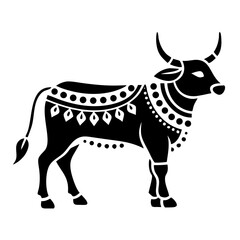Charming brahman bull silhouette design with elegant and impressive appearance