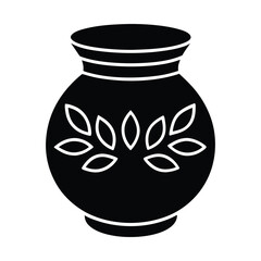 Earthen pot silhouette icon