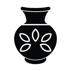 Earthen pot silhouette icon