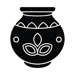 Earthen pot silhouette icon