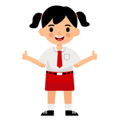 Indonesian Elementary Smiling Girl