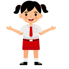 Indonesian Elementary Open Hands Girl