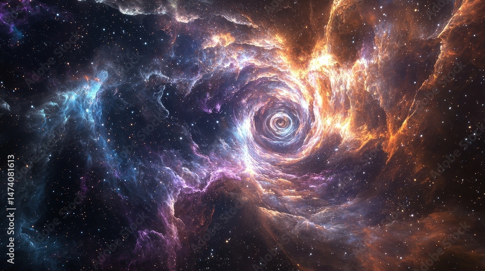 Wall mural cosmic swirl of colors and energy in deep space nebula