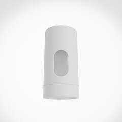 paper tube packaging with clear pvc window mockup, white cylindrical gift box  with clear window, white paperboard tube container, round tall paper box mockup, tin can paper food packaging mockup