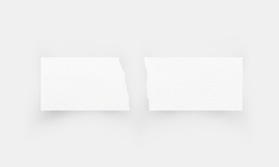 Torn paper edges. Ripped paper texture. Paper tag. White paper sheet for background with clipping path. Close up image.