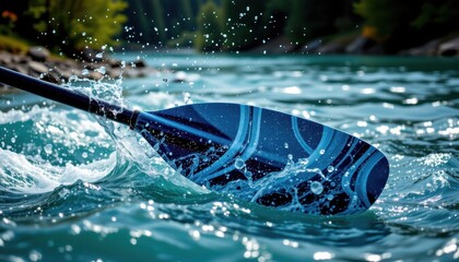 dark teal river paddle splash ideal for water sports photography, outdoor branding, and e commerce listings showcasing river splashes, outdoor adventure, and vibrant water scenes
