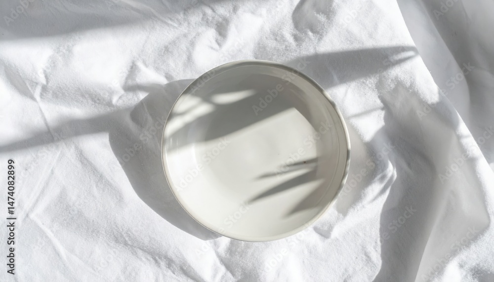 Poster minimalist empty plate studio setting photography natural light top view simplicity and calmness