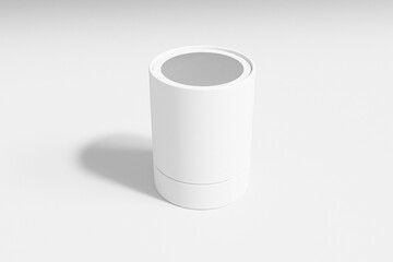 Short paper tube packaging with clear pvc window mockup, luxury round gift box with window display, cylindrical paper tube container, white paperboard tube packaging, tin can paper food packaging