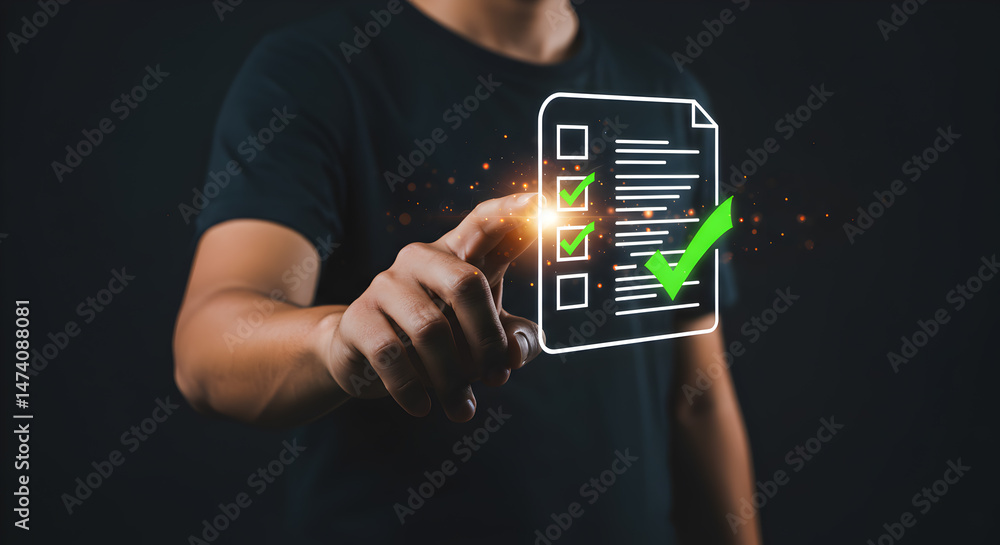 Aufkleber checklist task management project planning survey form to do list digital document agreement