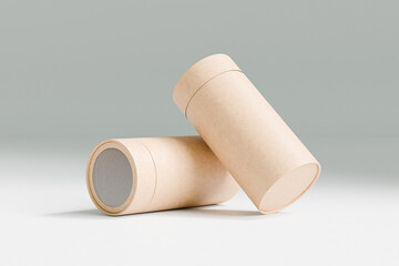 eco-freindly cylindrical paper packaging with clear window, kraft paper tube transparent window lid, brown craft gift box with window display, luxury corrugated paperboard packaging,l tin can paper