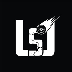 Initial Letter US Sports style with dumbbell included Logo Design Vector