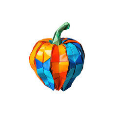 Colorful Origami Pumpkin - Autumnal Geometric Art