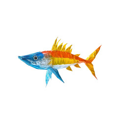 Vibrant Low-Poly Fish Abstract Aquatic Art