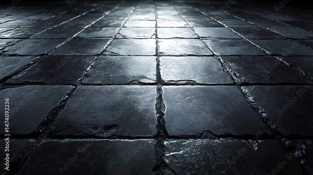 Aufkleber illuminated cobblestone texture with perspective and subtle surface details
